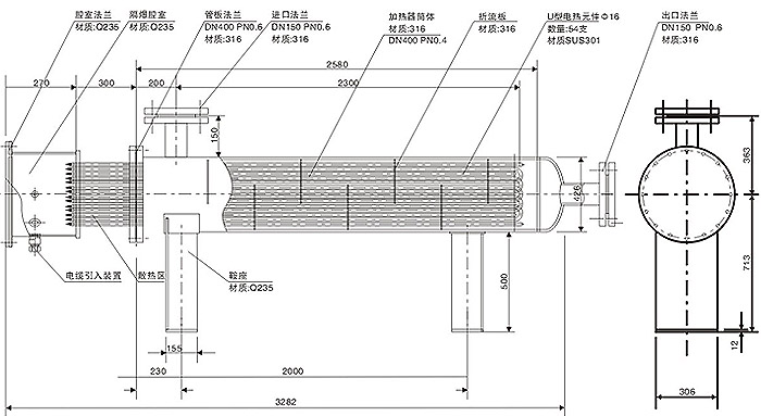 防爆电加热器尺寸图